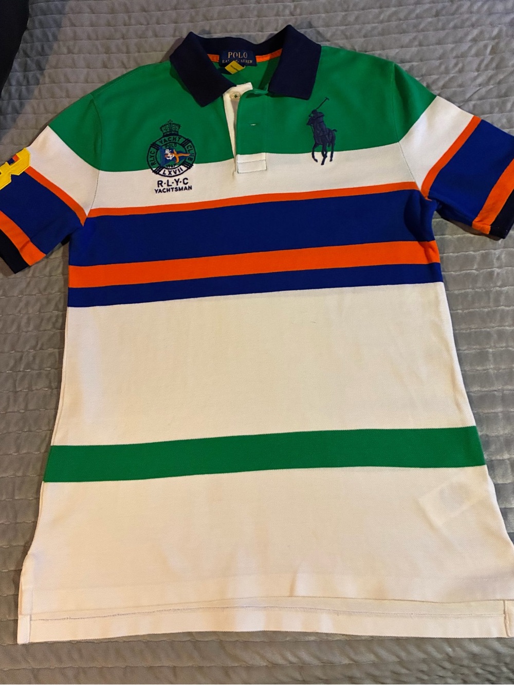 Polo by Ralph Lauren Green Blue Orange White Striped Kids Polo